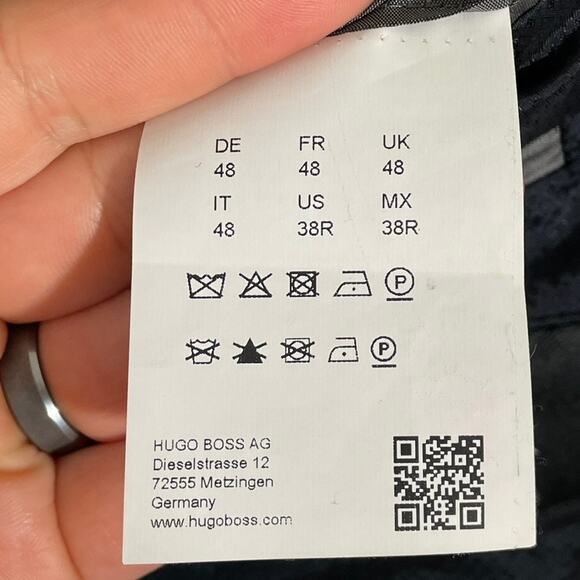 Hugo Boss Super 100s Johnstons Lenon Virginwool Blazer Mens Size 38R Black Reda - Picture 7 of 11